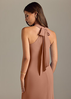 Azazie Doretta Bridesmaid Dresses Bronzer Mermaid Pleated Chiffon Dress image2
