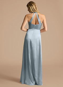 Azazie Janessa Sprzedaż ostateczna Linia A Metaliczny satynowy Długość podłogi Sukienka image6