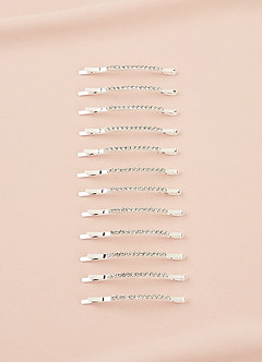 front Twelve-Piece Rhinestone Hair Clip Set