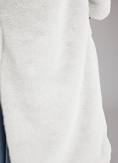 front Maxi Faux Fur Full-Length Coat