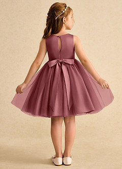 Azazie Prima Robe Demoiselle D'honneur Fillette Robe Trapèze en Tulle Arc Améthyste image2