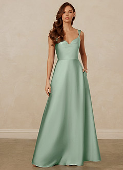 Christian Siriano Bridal for Azazie 1001 Bridesmaid Dresses Agave A-Line Sweetheart Neckline Stretch Satin Dress image1