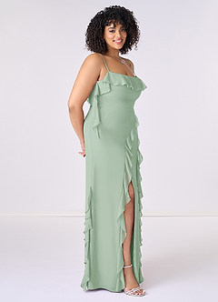 Barbie ♥ Azazie Bridesmaid Dresses Agave Sheath Bow Chiffon Dress image9