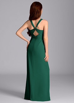 Azazie Mero Junior Vestido de Esmeralda de Gasa de Corte Sirena con Plisado image2