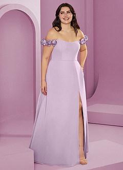 Barbie ♥ Azazie Bridesmaid Dresses Frosted Lilac A-Line Off the Shoulder Chiffon Convertible Dress image11