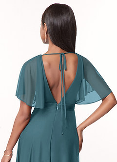Azazie Tinsley Bridesmaid Dresses Bermuda A-Line Pleated Mesh Dress image4