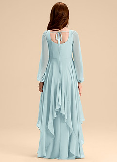 Azazie Clara Junior Abito A-Line in Chiffon Blusa Sea Glass image2