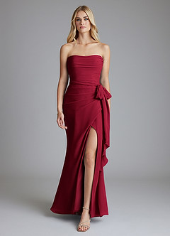 Azazie Solstice Venta Final Vestido de Sky Blue de Gasa de Corte Sirena Convertible con Sin tirantes image1