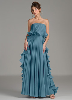Azazie Alexia Abiti da Damigella Abito A-Line in Chiffon Drappeggiato Bermuda image1