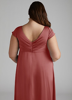 Azazie Allessia Abiti da damigella d'onore premaman Abito A-Line Plissettato Raso Elasticizzato Floor-Length image12