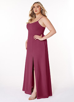 Azazie Moira Bridesmaid Dresses Mulberry A-Line Scoop Chiffon Dress image10