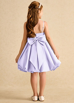 Azazie Davine vestidos de niña de las flores Vestido de Lila de Satin Mate de Corte En A con Tirante Espagueti image8