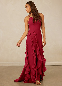 Christian Siriano Bridal for Azazie 1006 Bridesmaid Dresses Scarlet Mermaid Ruched Chiffon Dress image4