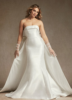 Azazie Artemia Robes de mariée Robe Sirène en Mikado Sans bretelle Blanc De Diamant image4