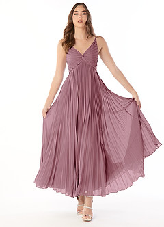 Azazie Raychelle Bridesmaid Dresses Vintage Mauve A-Line V-Neck Chiffon Dress image1