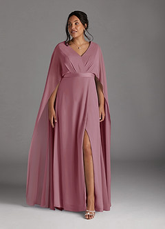 Azazie Isa Mother of the Bride Dresses Vintage Mauve A-Line V-Neck Pleated Chiffon Dress image9
