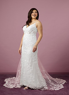 Barbie ♥ Azazie Wedding Dresses Diamond White Mermaid Sequins Tulle Dress image6