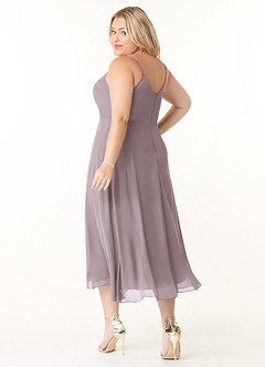 Azazie Clarissa Bridesmaid Dresses Dusk A-Line V-Neck Chiffon Dress image10