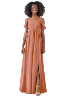 Azazie Lianne Junior MAI TAI A-Line Off the Shoulder Chiffon Dress image1