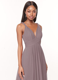 Azazie Maren Bridesmaid Dresses Dusk A-Line Pleated Chiffon Dress image6