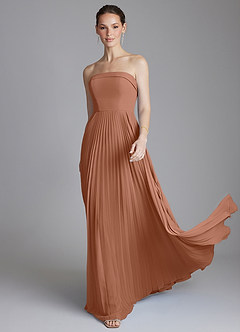 Azazie Mariana Bridesmaid Dresses Bronzer A-Line Strapless Chiffon Dress image1