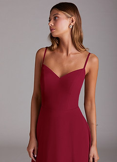 Azazie Marley Jurken voor bruidsmeisjes Converteerbaar Jurk van Chiffon met A-Lijn Off the Shoulder Bourgondië image2