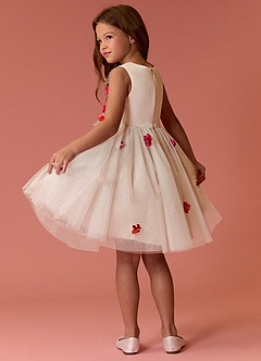 Barbie ♥ Azazie Robe Demoiselle D'honneur Fillette Robe Trapèze en Tulle Sans manches Barbie Multicolore Rose image7