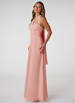 Azazie Fifi Brautjungfernkleider Wandelbar A-Linie Schulterfrei Chiffon Kleid Rosettenrosa image5