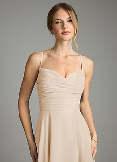 Azazie Ayla Abiti da Damigella Abito A-Line in Chiffon Scollo a Cuore Alabastro Bianco image3