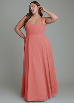 Azazie Shaude Brautjungfernkleider A-Linie Plissee Chiffon Kleid Antike Rose image8
