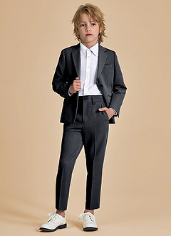 front Oliver Boys Charcoal 2-Piece Suit