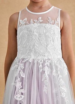 Azazie Bitsy Flower Girl Dresses Ivory Wisteria A-Line Lace Tulle Dress image6