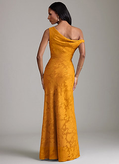 Azazie Emerson Abiti da Damigella Abito Sirena in Burnout Floreale a Spalla Scoperta Caramello image6