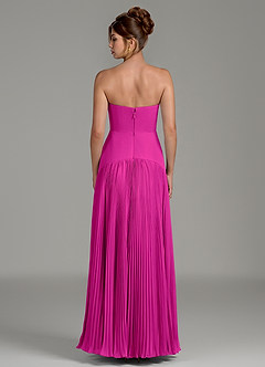 Azazie Yuliana Vestidos de damas de honor Vestido de Fucsia de Gasa de Línea A con Sin tirantes image2