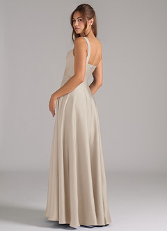 Azazie Shaude Brautjungfernkleider A-Linie Plissee Stretch-Satin Kleid Frost image7