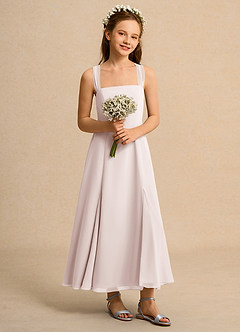 Azazie Tater Junior Formal Flower Girl Klänningar Klä A-Line i Chiffong Plisserad image5