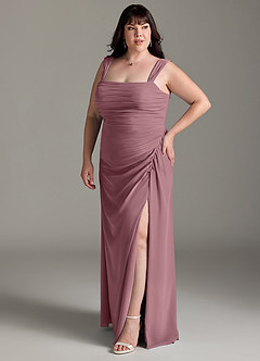 Azazie Jesaphine Bridesmaid Dresses Amethyst Sheath Bow Chiffon Dress image11