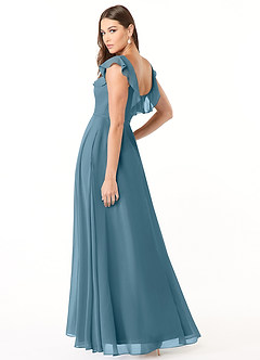 Azazie Jinny Bridesmaid Dresses Bermuda A-Line Square Neckline Ruched Chiffon Dress image4