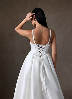 Azazie Anijah Wedding Dresses Diamond White Ball-Gown Stretch Mikado Dress image6