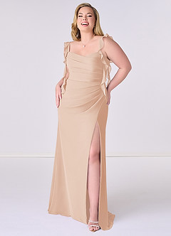 Barbie ♥ Azazie Bridesmaid Dresses English Rose Mermaid Corset Chiffon Dress image7