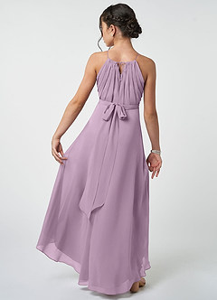 Azazie Oaklynn Junior Robe Trapèze en Mousseline de soie Plissée Glycine image3