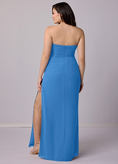 Barbie ♥ Azazie Bridesmaid Dresses Blue Jay Sheath Strapless Chiffon Convertible Dress image9