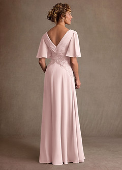 Azazie Milliat Mother of the Bride Dresses Blushing Pink A-Line Lace Chiffon Dress image3