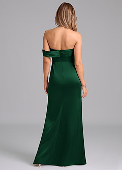 Azazie Lisbeth Vestidos de damas de honor Vestido de Verde Oscuro de Satén Elástico de Corte Sirena Convertible con Vestidos sin tirantes image7