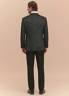 front Joseph Black Formal Jacquard Peak Lapel Tuxedo Jacket