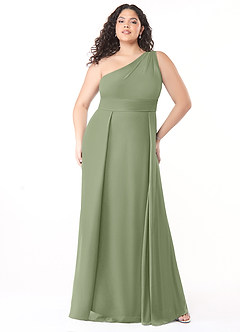 Azazie Dallas Bridesmaid Dresses Pistachio A-Line One Shoulder Chiffon Dress image6