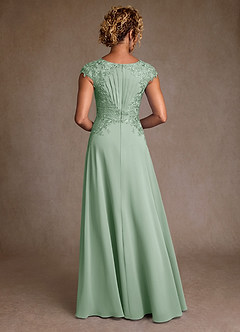 Azazie Christi Mother of the Bride Dresses Agave A-Line Lace Chiffon Dress image2
