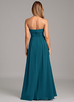 Azazie Lucienne Bridesmaid Dresses Ink Blue A-Line Strapless Chiffon Convertible Dress image5