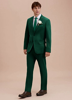 front Ethan Emerald Refined Weave Suit