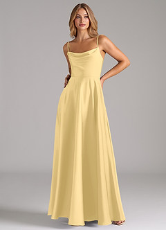 Azazie Elle Bridesmaid Dresses Butter A-Line Pleated Stretch Satin Dress image5